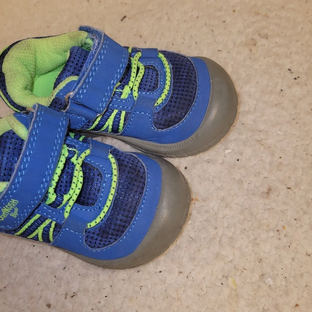 OshKosh B'gosh Toddler Water Shoes Blue Green Hook Loop Size 5 EU 20‎